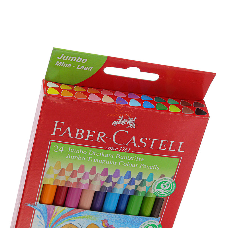 مداد رنگی 24 رنگی جامبو جعبه مقوایی فابر کاستل FABERCASTELL (6)