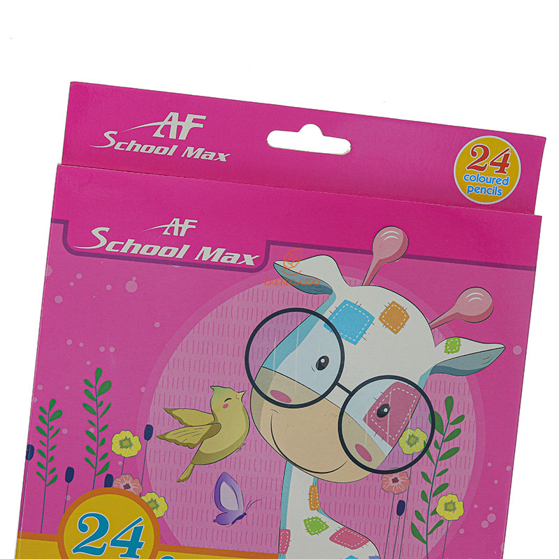 مداد رنگی 24 رنگ جعبه مقوایی طرح گاو اسکول مکس SCHOOL MAX (4)