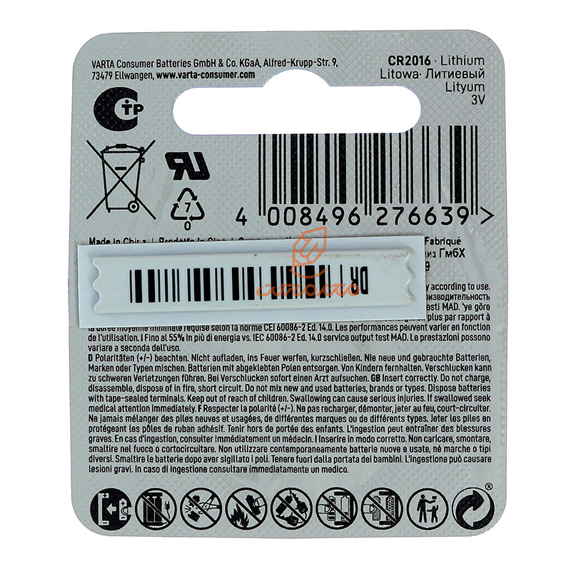 باتری سکه ای مدل CR2016 وارتا VARTA (3)
