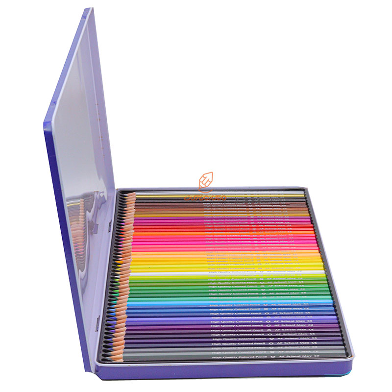 مداد رنگی 48 رنگ جعبه فلزی طرح پیاده روی اسکول مکس SCHOOL MAX (6)