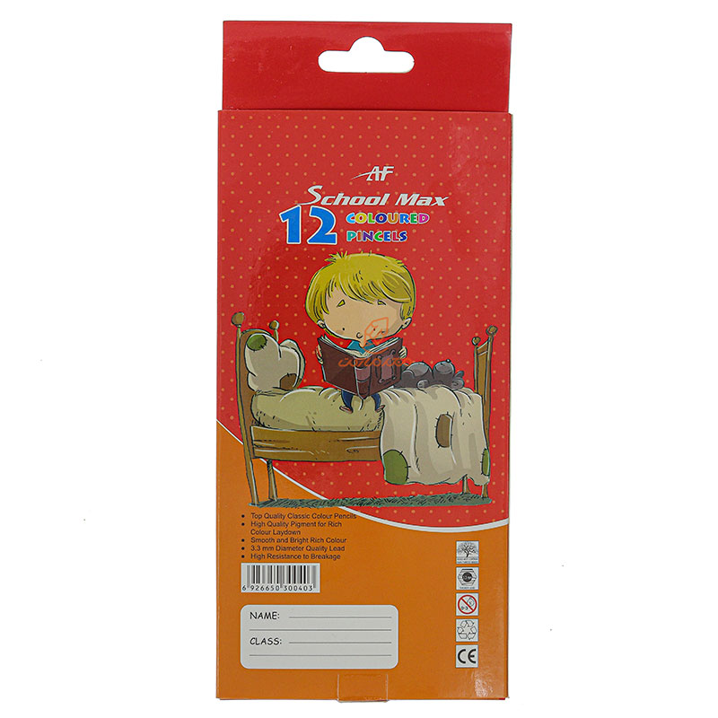 مداد رنگی 12 رنگ جعبه مقوایی طرح خلبان کوچولو اسکول مکس SCHOOL MAX (3)