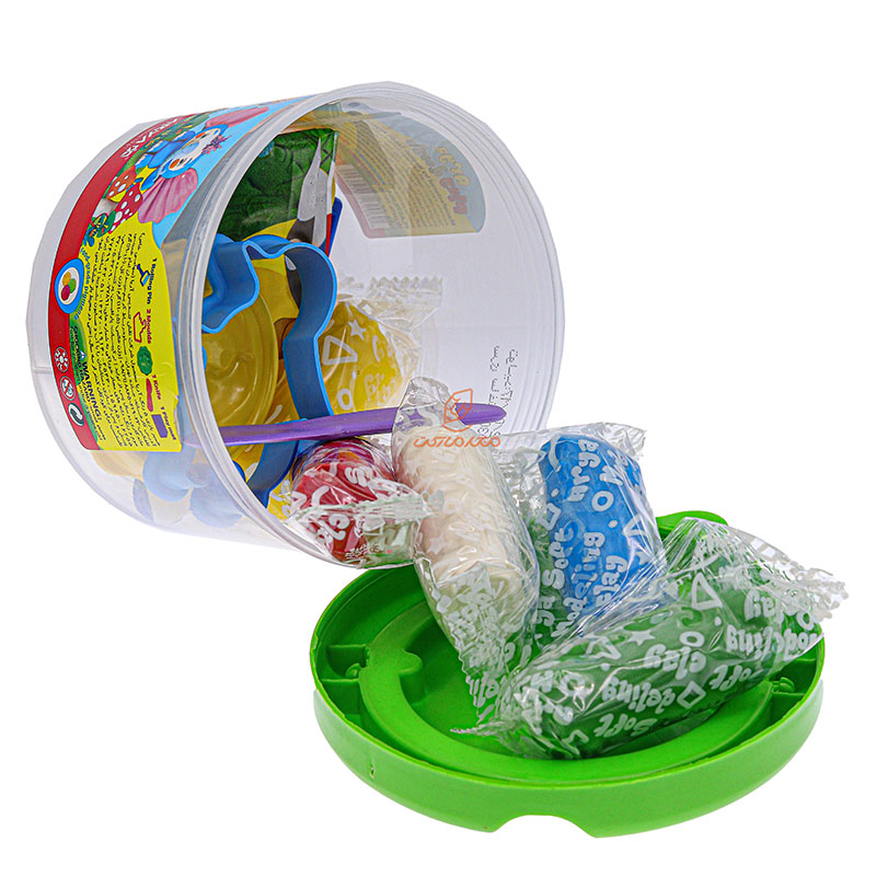 خمیر بازی 5 رنگ سطلی کد 1062 سبز آریا ARYA (5)