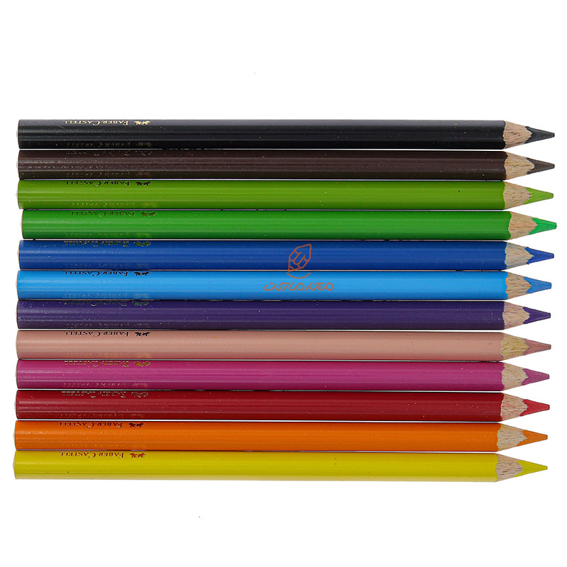 مداد رنگی 12 رنگی جامبو جعبه مقوایی فابر کاستل FABERCASTELL (5)