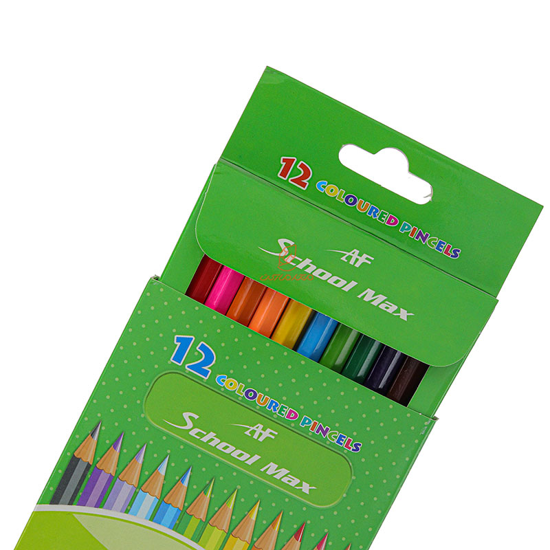 مداد رنگی 12 رنگ جعبه مقوایی طرح جغد و روباه اسکول مکس SCHOOL MAX (3)