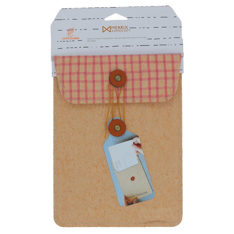 پاکت وولن سایز 6 طرح چهارخانه صورتی لوتوس