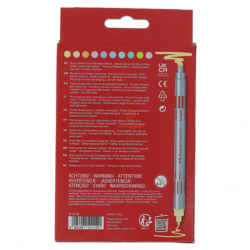 ماژیک 10 رنگ دو سر جعبه مقوایی فابر کاستل FABERCASTELL (3)