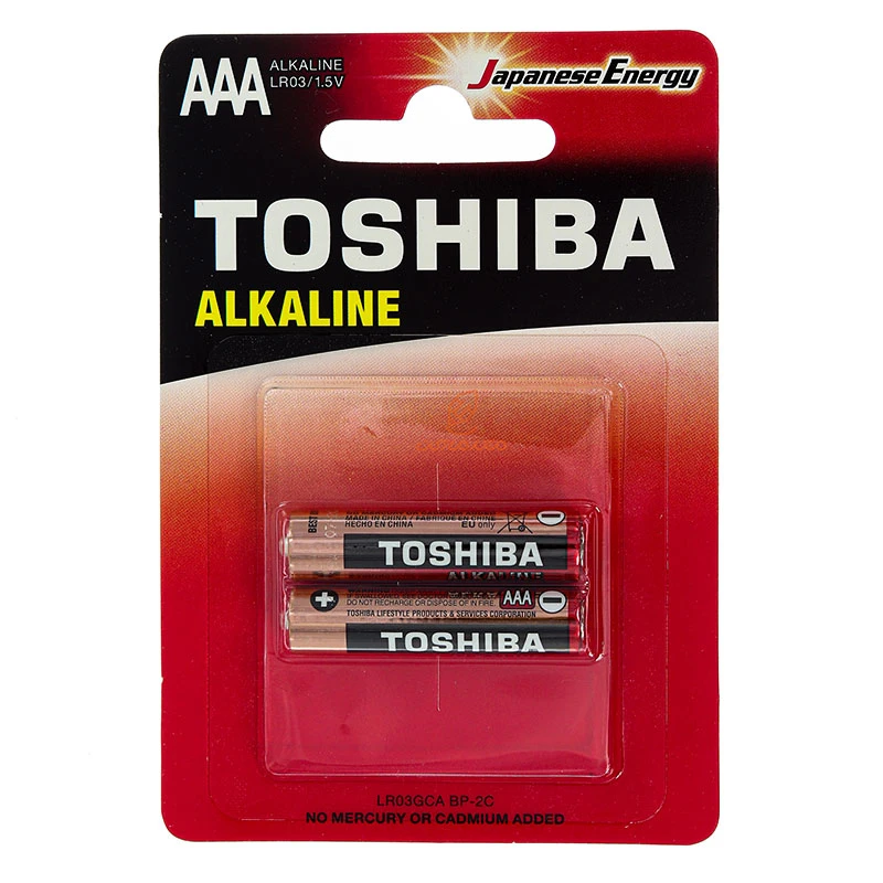 باتری نیم قلمی مدل LR03 بسته 2 عددی توشیبا TOSHIBA (2)