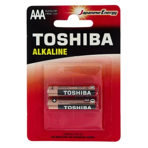 باتری نیم قلمی مدل LR03 بسته 2 عددی توشیبا TOSHIBA