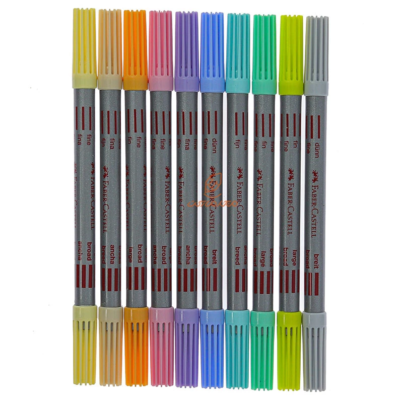 ماژیک 10 رنگ دو سر جعبه مقوایی فابر کاستل FABERCASTELL (5)