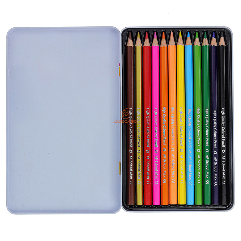 مداد رنگی 12رنگ جعبه فلزی طرح روباه اسکول مکس SCHOOL MAX (5)