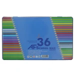مداد رنگی 36 رنگ جعبه فلزی اسکول مکس SCHOOL MAX (3)