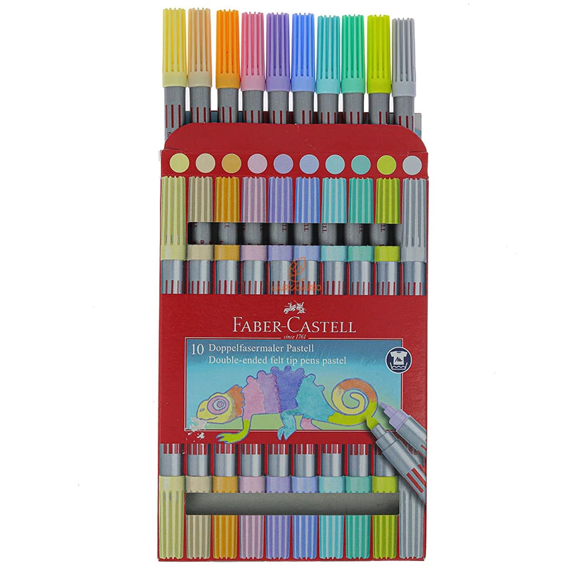 ماژیک 10 رنگ دو سر جعبه مقوایی فابر کاستل FABERCASTELL (4)