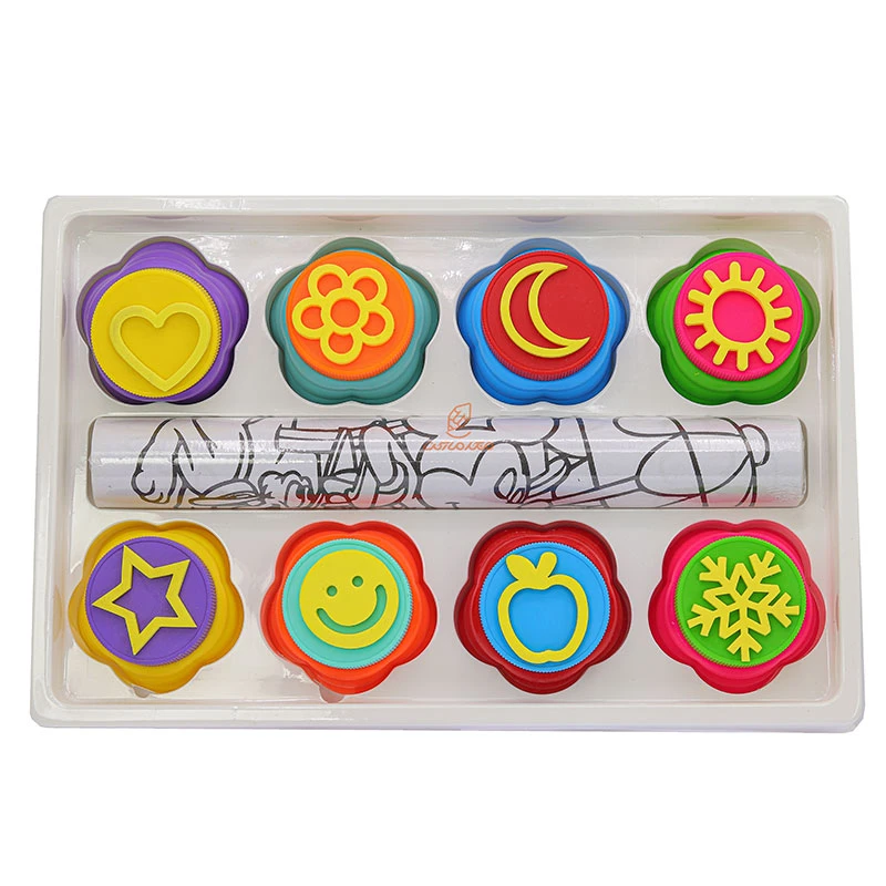 رنگ انگشتی 8 رنگ+مهر و رول نقاشی کد 7031 آریا ARYA (4)