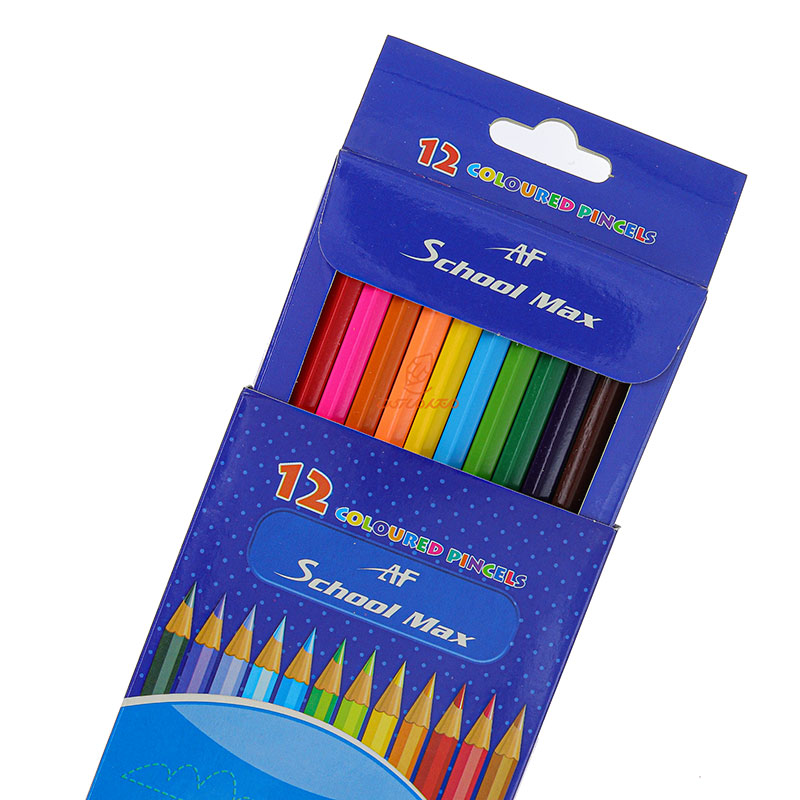 مداد رنگی 12 رنگ جعبه مقوایی طرح روباه خلبان اسکول مکس SCHOOL MAX (4)