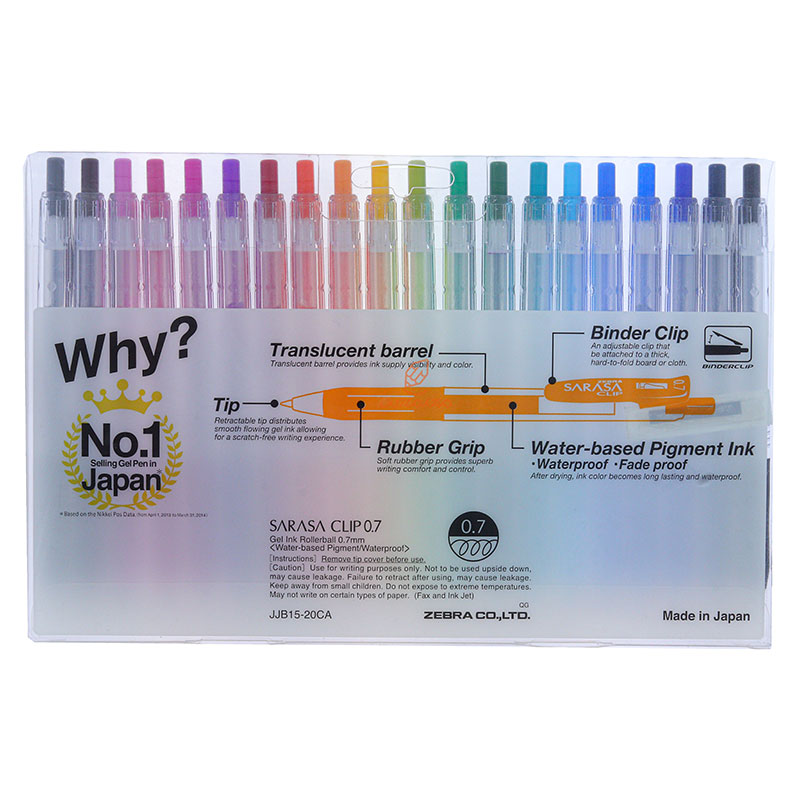 روان نویس 20 رنگ زبرا مدا ساراسا کلیپ SARASA CLIP (3)