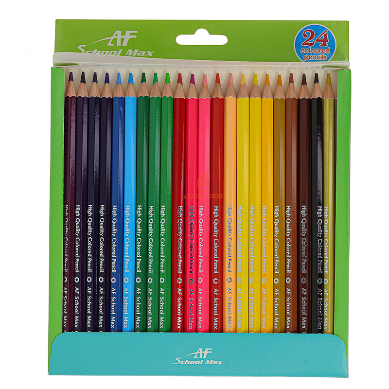 مداد رنگی 24 رنگ جعبه مقوایی طرح دخترک اسکول مکس SCHOOL MAX (5)