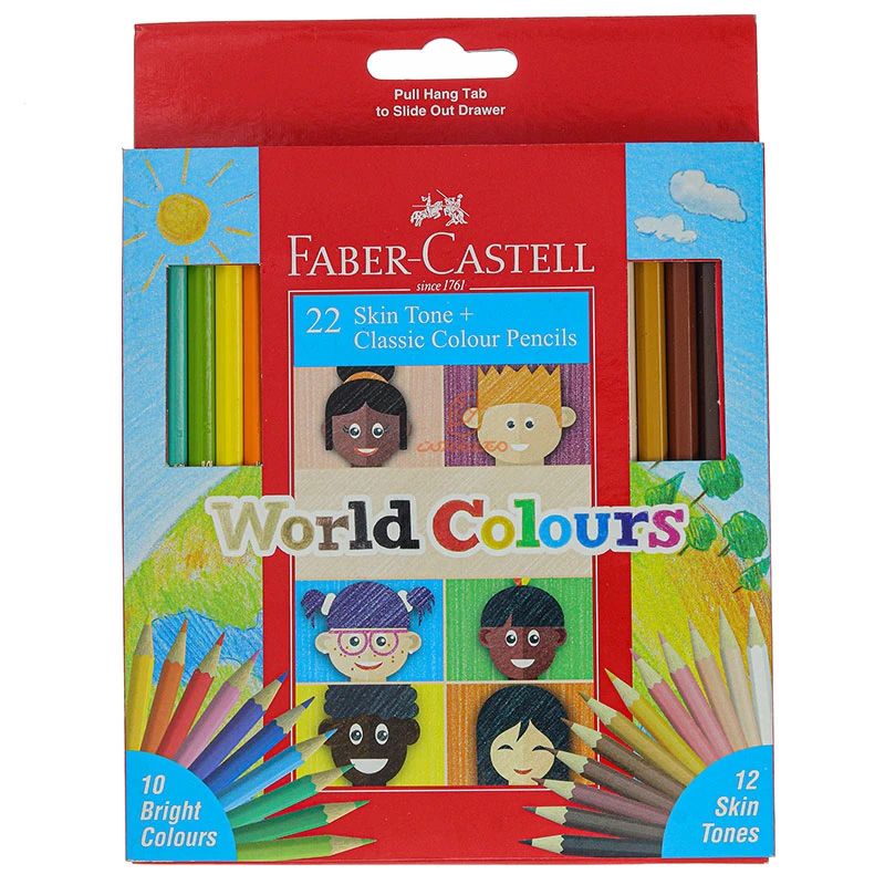 مداد رنگی 22 رنگی (رنگ پوست) جعبه مقوایی فابر کاستل FABERCASTELL (2)