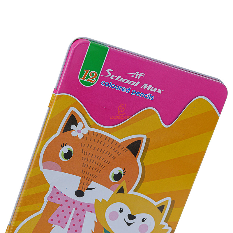 مداد رنگی 12رنگ جعبه فلزی طرح روباه اسکول مکس SCHOOL MAX (4)