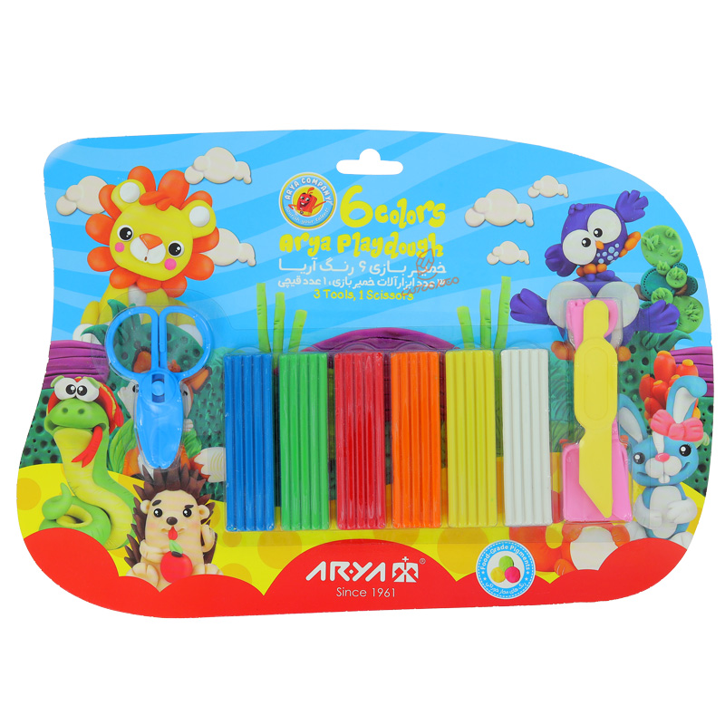 خمیر بازی 6 رنگ وکیومی کد 1024 آریا ARYA (1)