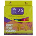 مداد رنگی 24 رنگ جعبه مقوایی زرد ام کیو MQ (2)