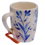 ماگ استوانه سفید گل آبی (1)