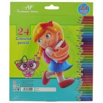مداد رنگی 24 رنگ جعبه مقوایی طرح دخترک اسکول مکس SCHOOL MAX (3)