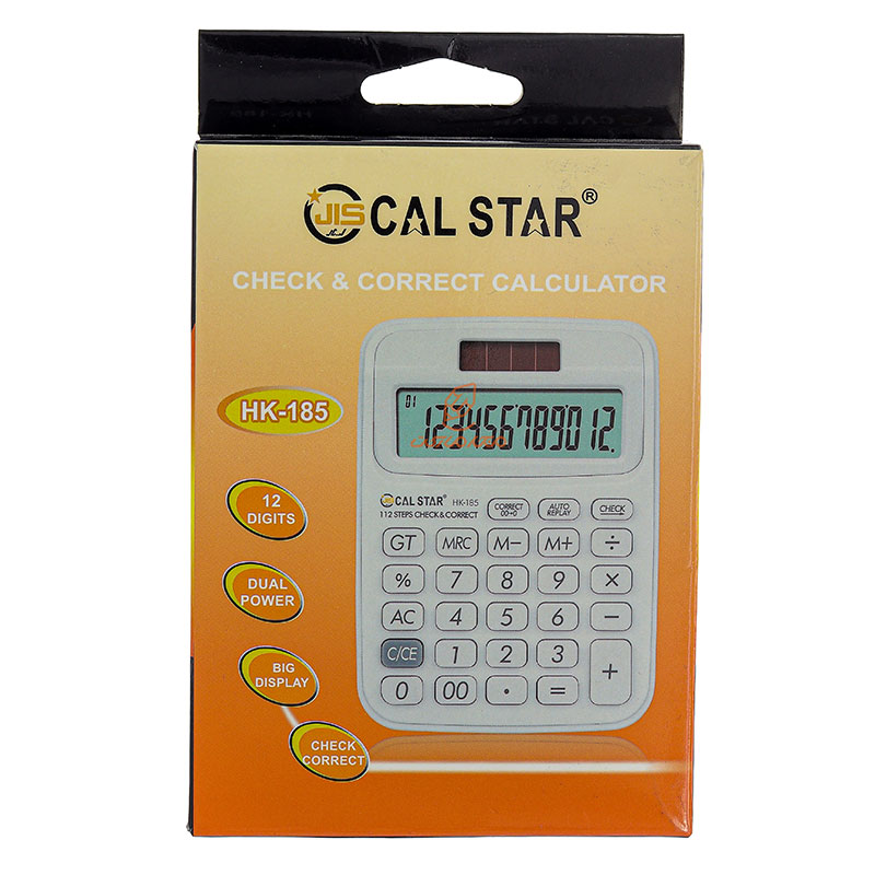 ماشین حساب رومیزی 12 رقم سفید HK185 کال استار CAL STAR