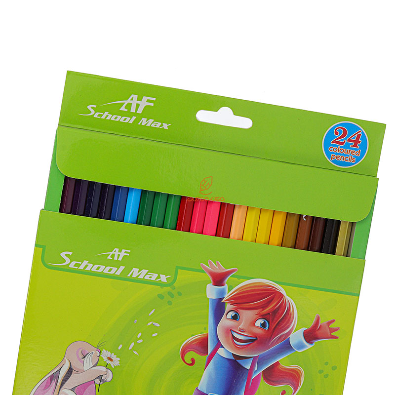 مداد رنگی 24 رنگ جعبه مقوایی طرح دخترک اسکول مکس SCHOOL MAX (4)