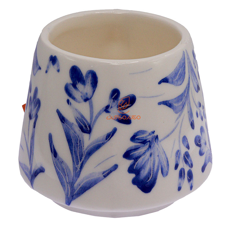 ماگ دایره سفید گل آبی (1)