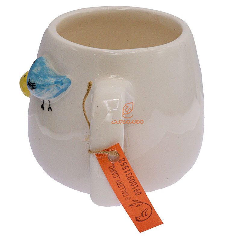 ماگ سفید طرح جوجه برجسته (4)