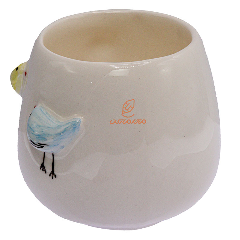 ماگ سفید طرح جوجه برجسته (1)