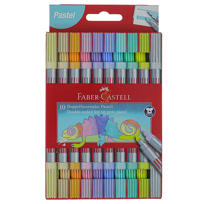 ماژیک 10 رنگ دو سر جعبه مقوایی فابر کاستل FABERCASTELL (2)