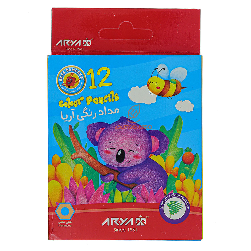 مداد رنگی 12 رنگ کوتاه طرح کوالا آریا ARYA