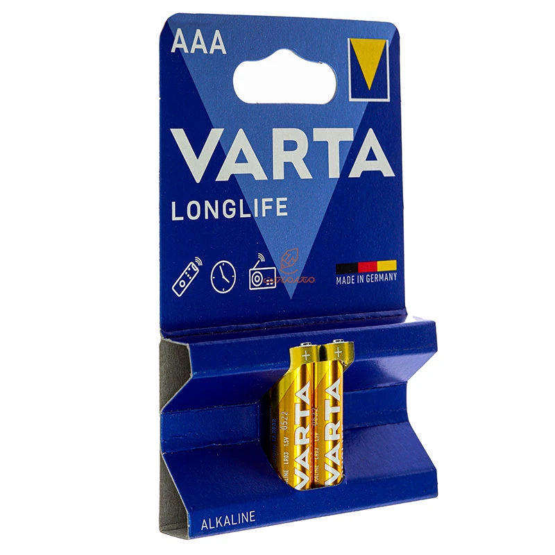 باتری نیم قلمی مدل لانگ لایف 2 عددی زرد وارتا VARTA (1)