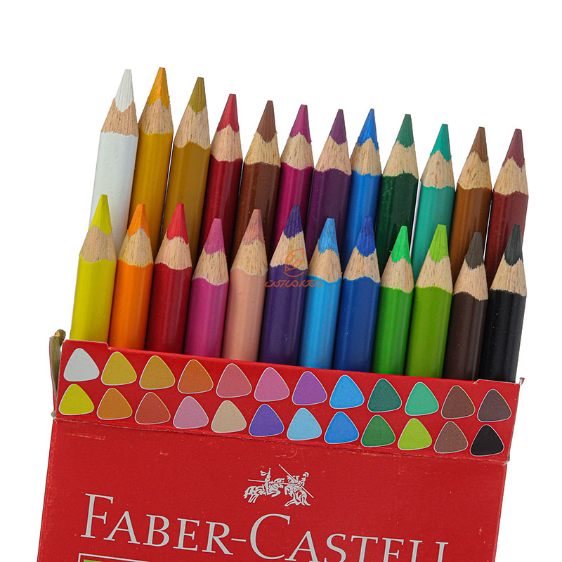 مداد رنگی 24 رنگی جامبو جعبه مقوایی فابر کاستل FABERCASTELL (8)