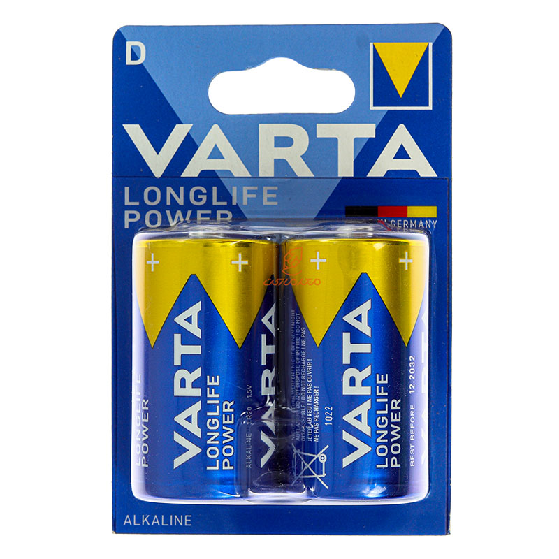 باتری بزرگ مدل لانگ لایف پاور 2 عددی آبی وارتا VARTA