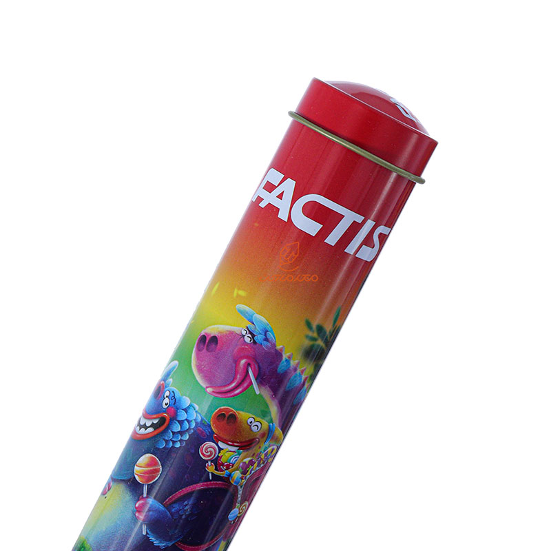 مداد رنگی 12 رنگ استوانه ای فلزی طرح اژدها و آبنبات فکتیس FACTIS (4)