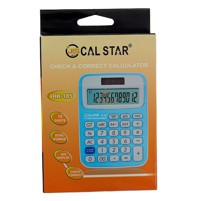ماشین حساب رومیزی 12 رقم آبی HK185 کال استار CAL STAR (2)