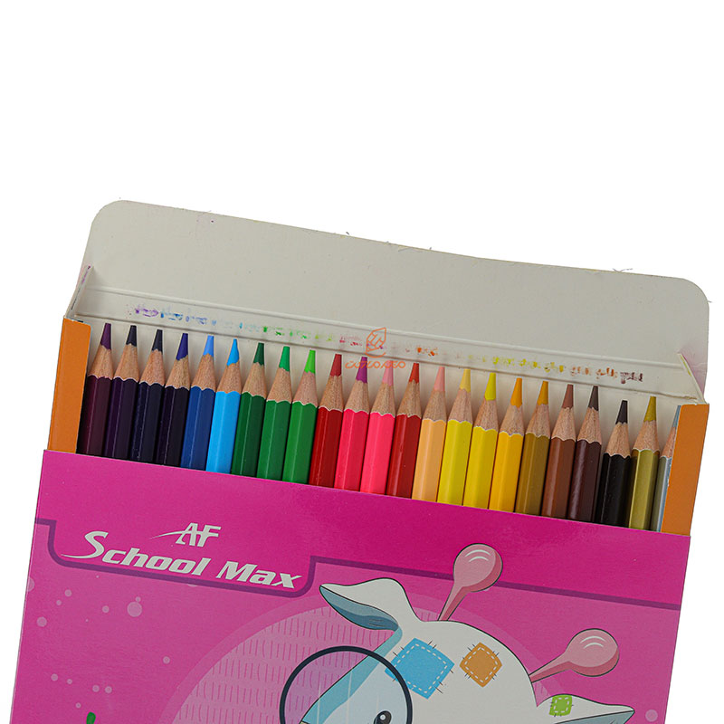 مداد رنگی 24 رنگ جعبه مقوایی طرح گاو اسکول مکس SCHOOL MAX (6)