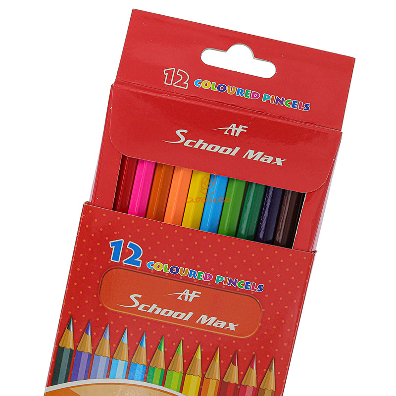 مداد رنگی 12 رنگ جعبه مقوایی طرح خلبان کوچولو اسکول مکس SCHOOL MAX (4)