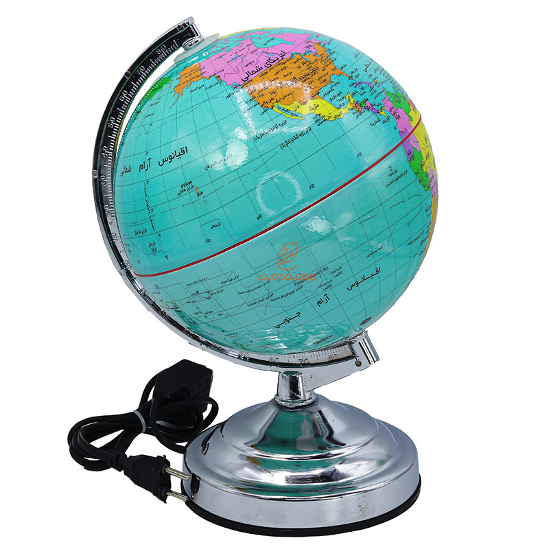 کره جغرافیا آبی چراغ دار سایز 20 کد 107 ایده