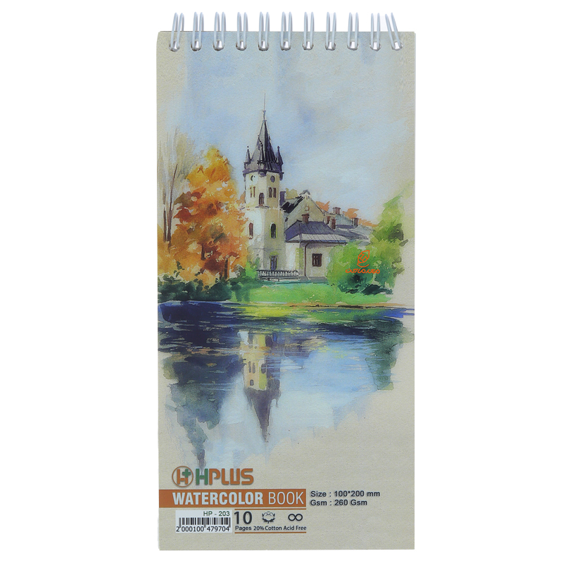 دفترچه آبرنگ مدل HP-203 طرح خانه ی بزرگ اچ پلاس HPLUS