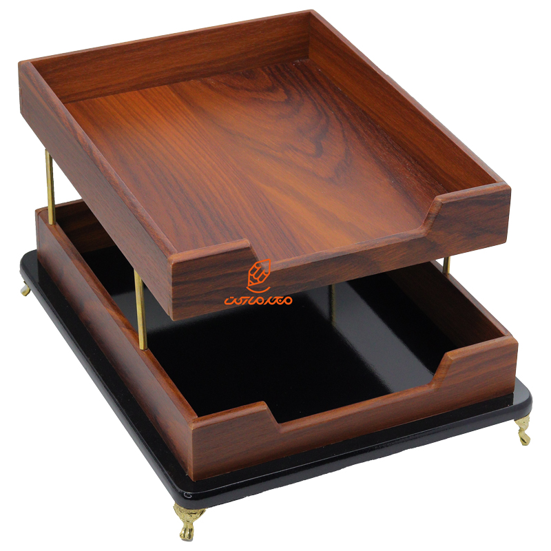 ست رومیزی مدیریتی 17 تکه طرح قهوه ای مدل P317 قائم (5)