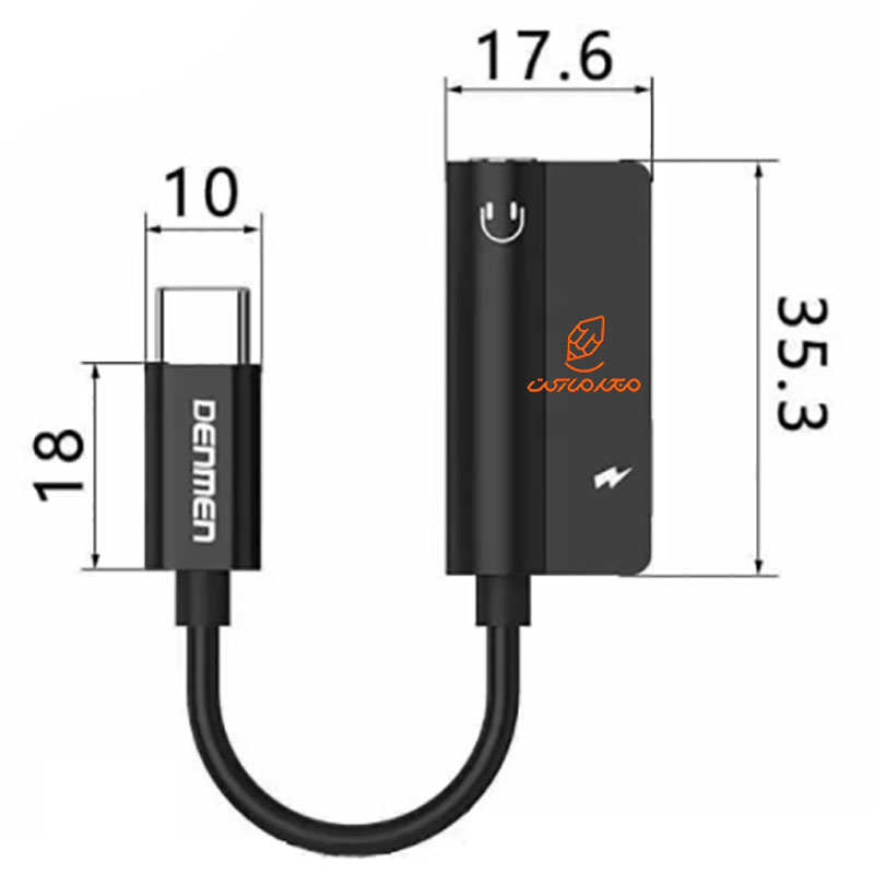 کابل تبدیل لایتینگ و جک 3.5 mm به لایتینک مدل DU06 دنمن Denmen (1)