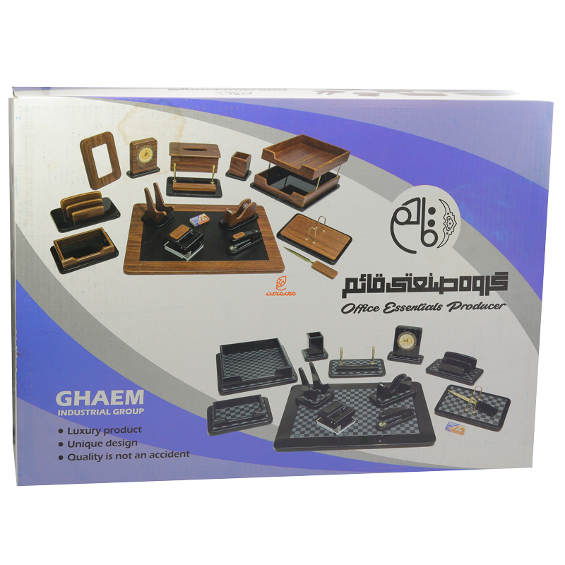 ست رومیزی مدیریتی 9 تکه طرح سنگ تیره مدل P310 قائم (1)