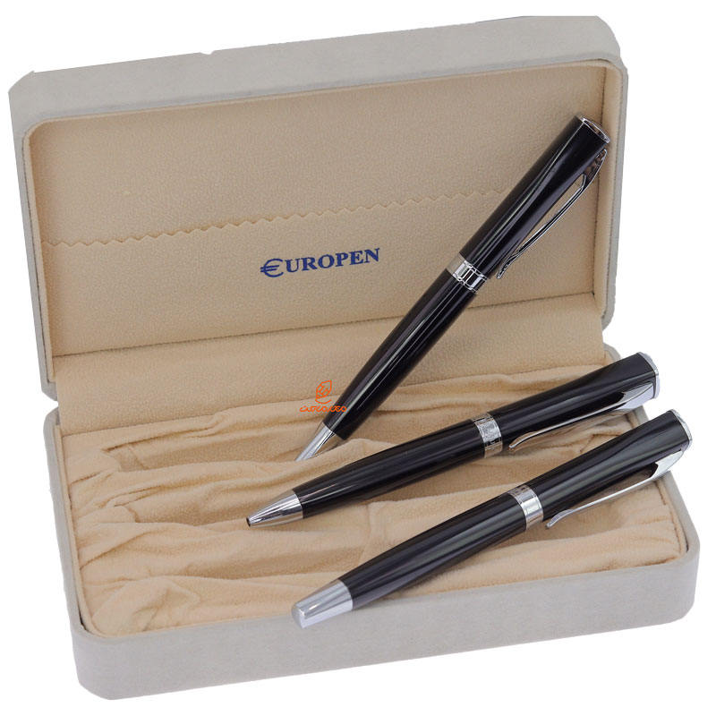 ست خودکار، خودنویس و روان نویس مشکی یوروپن مدل ترام TRAM