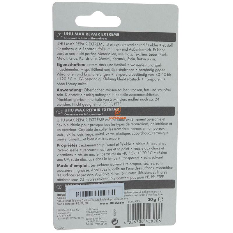 چسب تعمیراتی قوی 20 گرم مدل 45820 اوهو UHU (3)