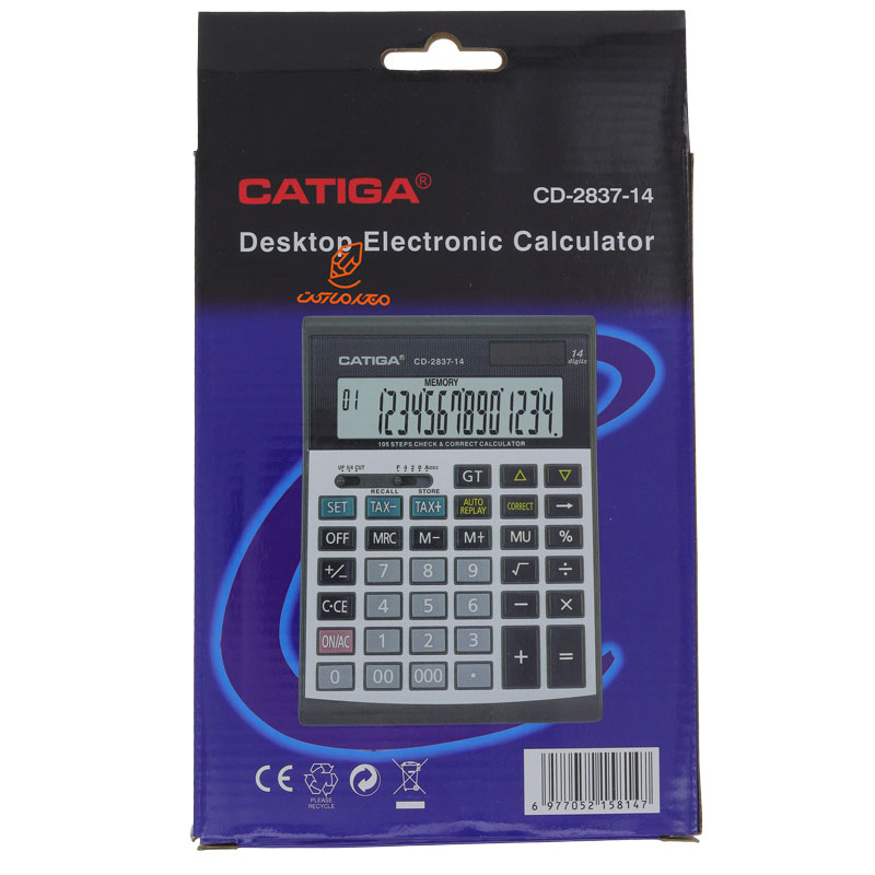 ماشین حساب رومیزی 14 رقم مدل CD-2837 کاتیگا CATIGA (4)