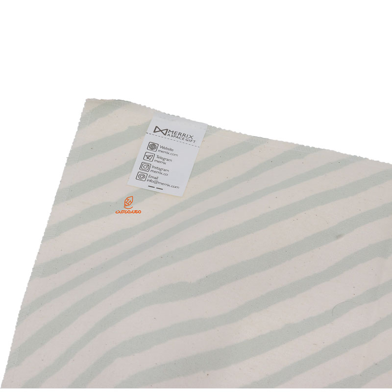 کادو پیچ پارچه ای طرح سبز و کرم لوتوس (1)