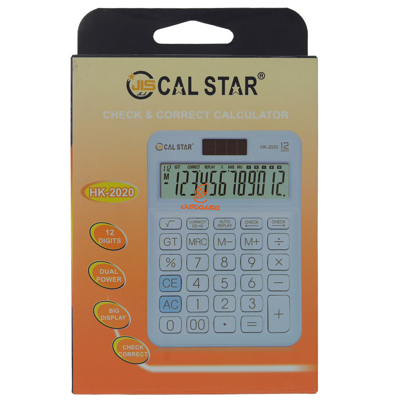 ماشین حساب رومیزی 12 رقم آبی HK2020 کال استار CAL STAR (2)